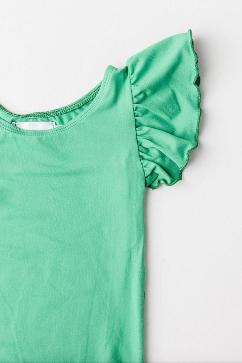 kelly-green-s-s-flutter-sleeve-leotard Mila & Rose at Sophia's Style--12-24M--2